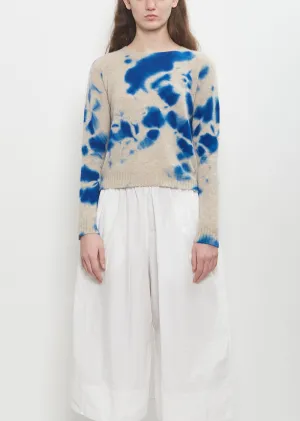 Cashmere Seamless Pullover Short — Royal Blue / Sand