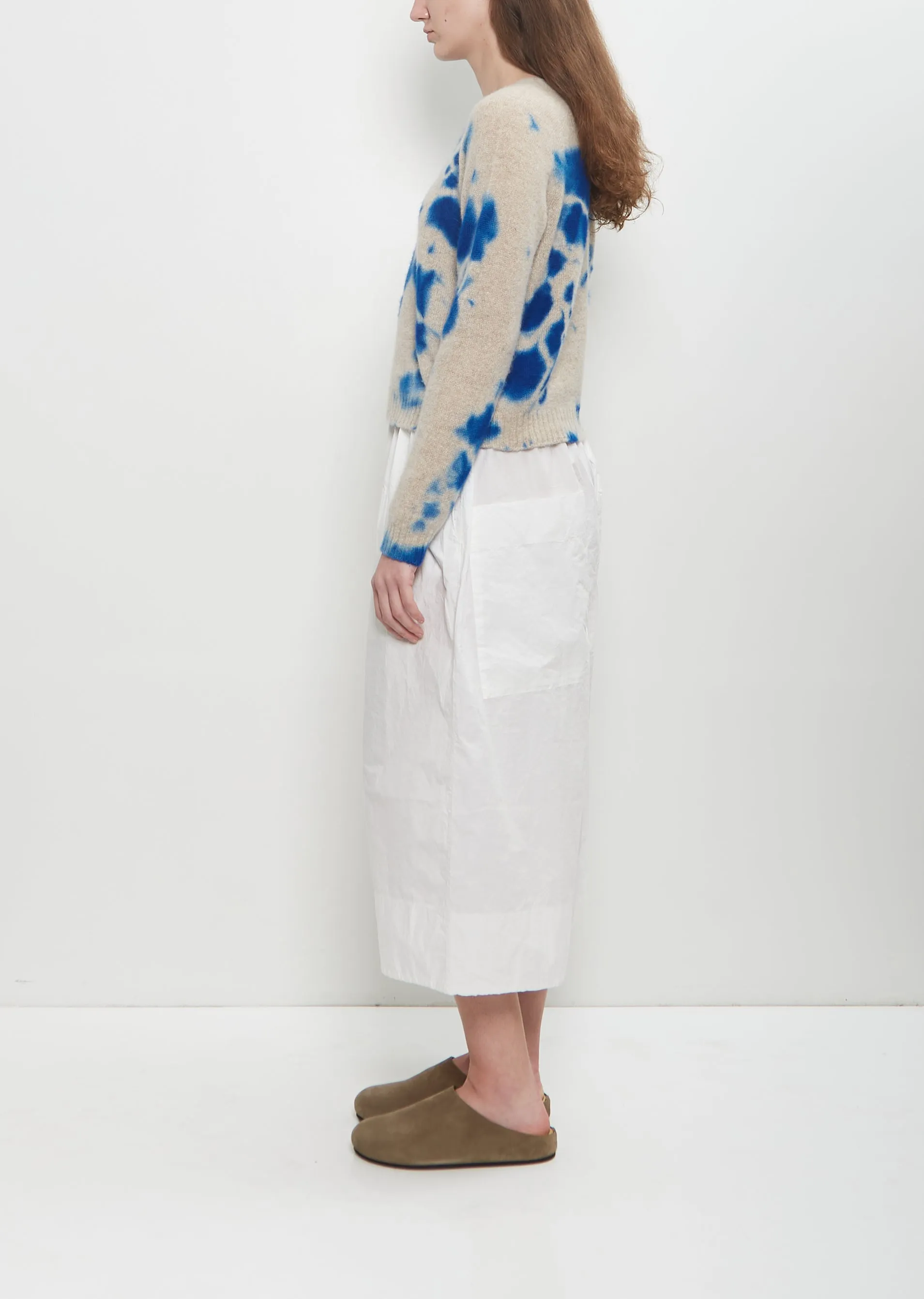 Cashmere Seamless Pullover Short — Royal Blue / Sand