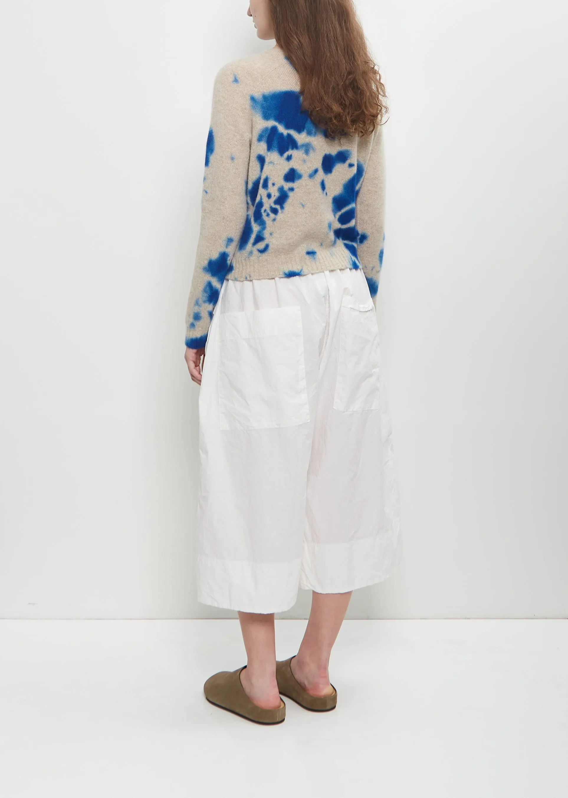 Cashmere Seamless Pullover Short — Royal Blue / Sand