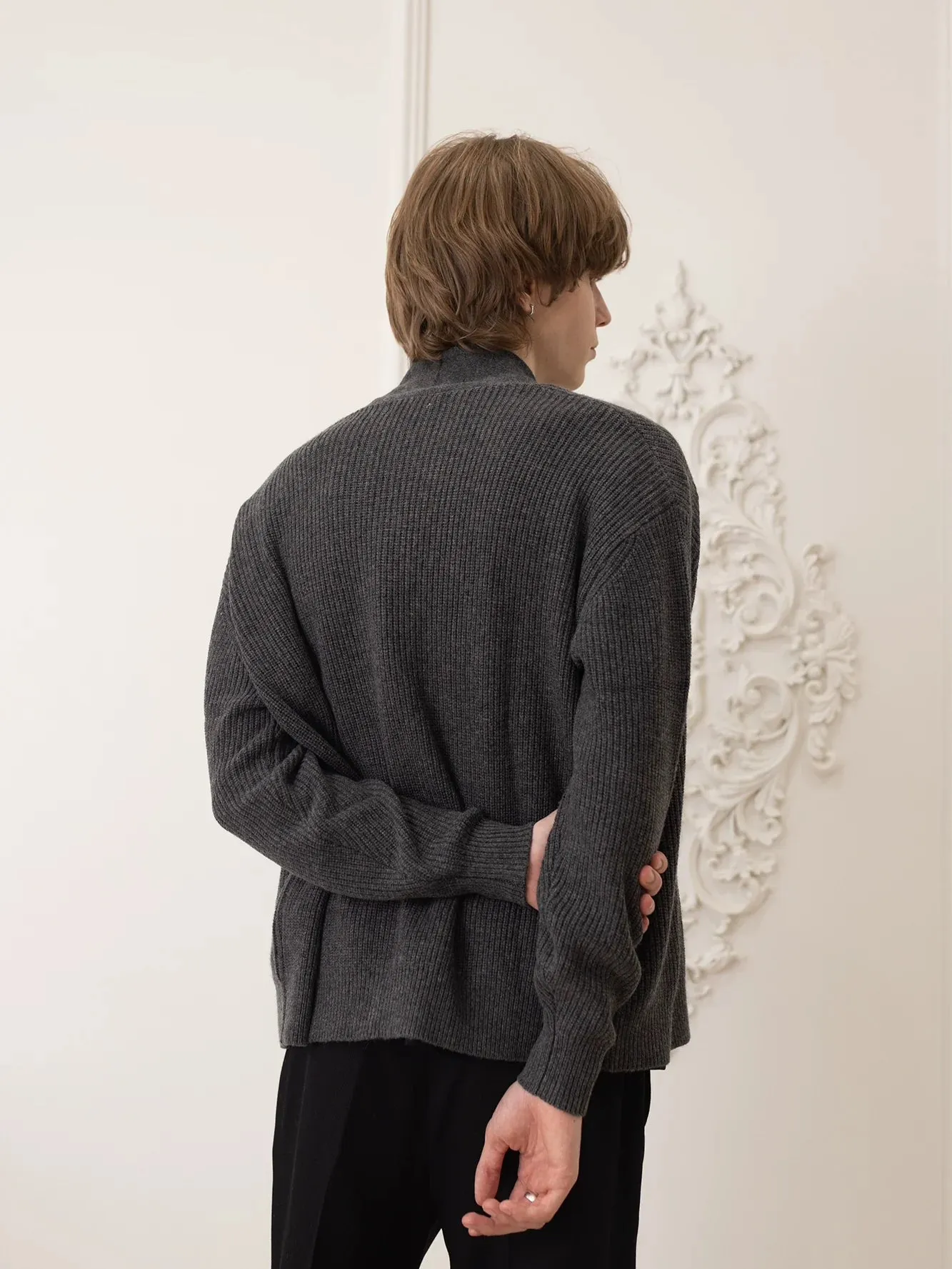 Cashmere Wool Cotton Blend Cardigan