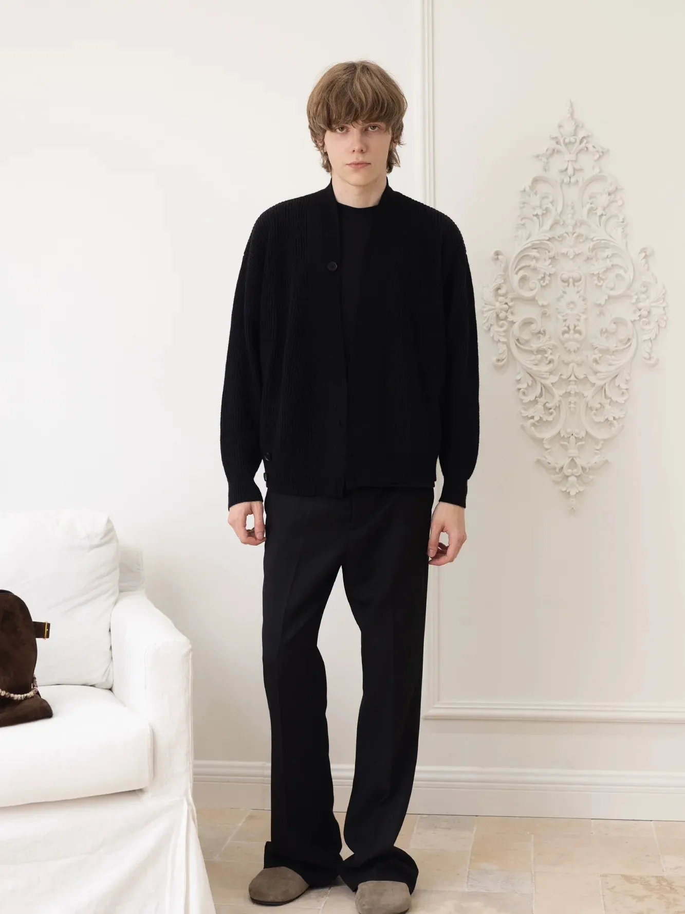Cashmere Wool Cotton Blend Cardigan