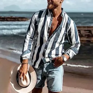 Casual-fit striped men's shirt with airy fabric