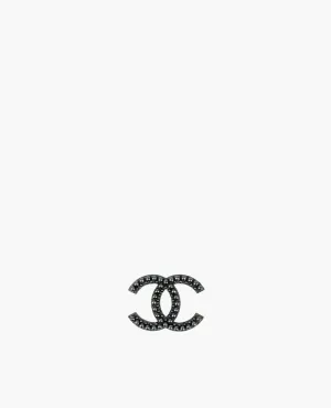 Chanel CC Black Pearl Brooch RHW