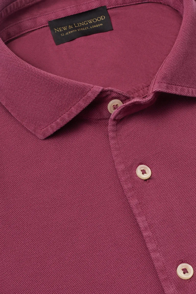 Cherry Long Sleeve Piqué Cotton Shirt