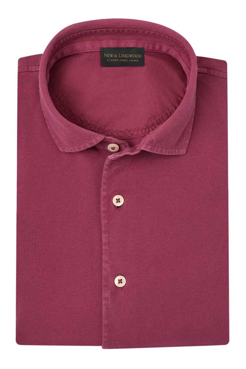 Cherry Long Sleeve Piqué Cotton Shirt
