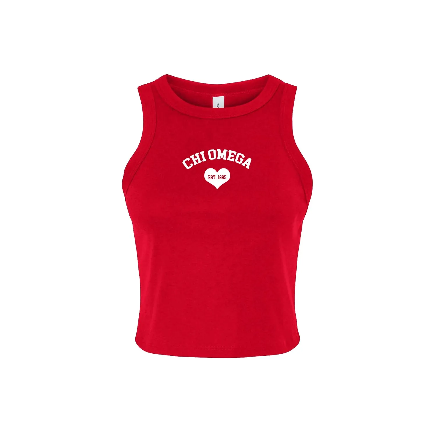 Chi Omega Crop Tank Top - Women's Micro Rib Racer Tank - CHI O