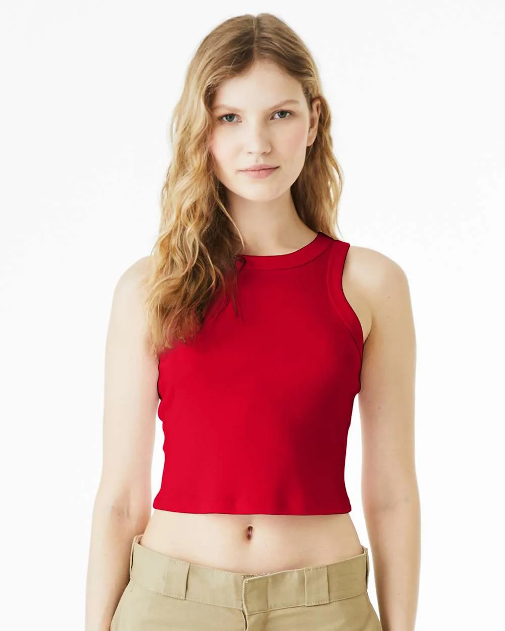 Chi Omega Crop Tank Top - Women's Micro Rib Racer Tank - CHI O