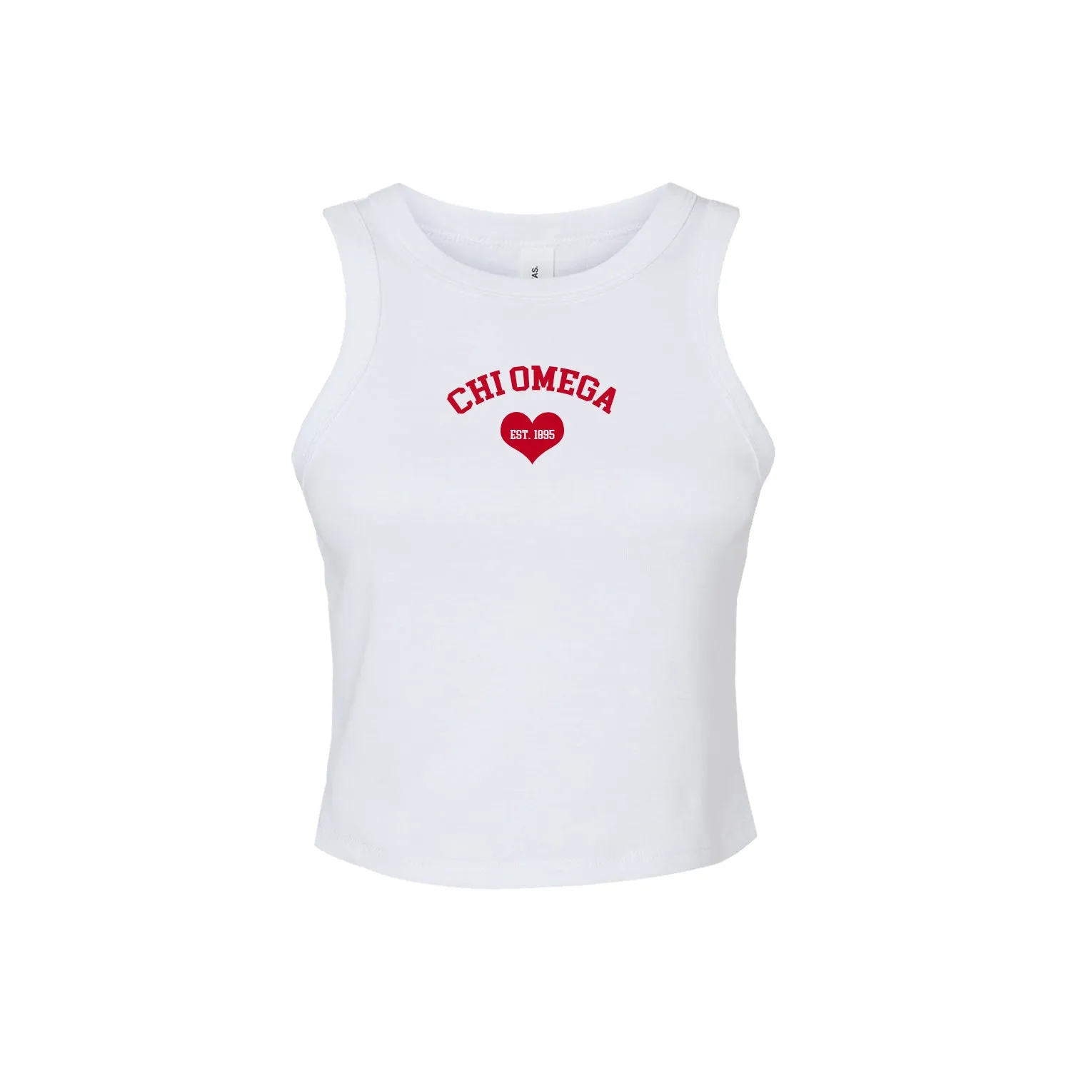 Chi Omega Crop Tank Top - Women's Micro Rib Racer Tank - CHI O