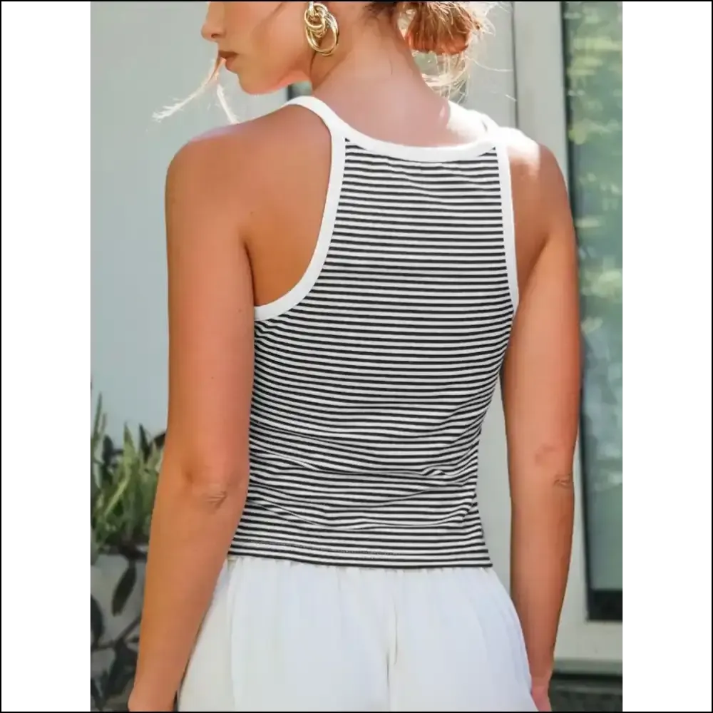 Chic Striped Round Neck Cami