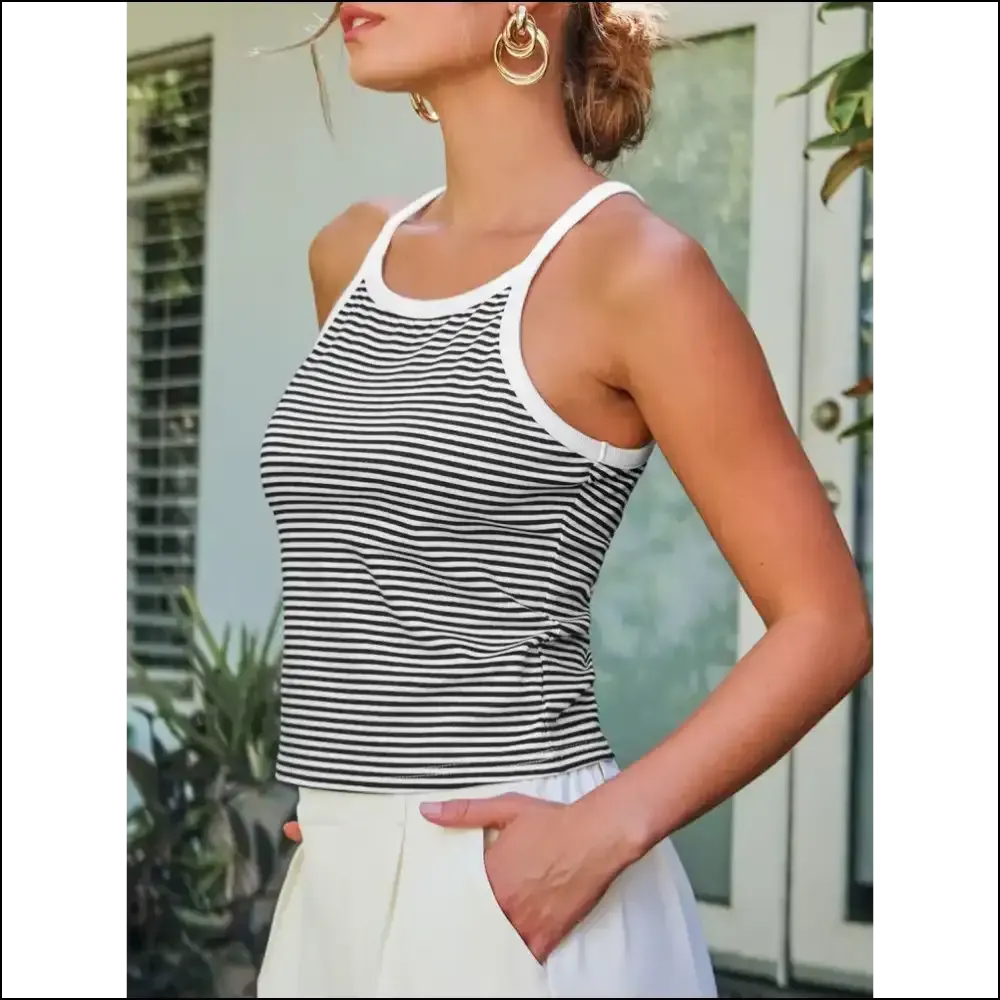 Chic Striped Round Neck Cami