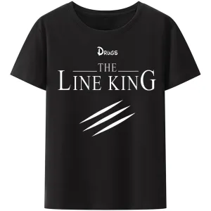 Christianartbag Funny T-Shirt, Christian Art Shirt, Funny Drugs The Line King Design Gift T-Shirt Faddish Birthday T Shirts Cotton Men's T Shirt Birthday