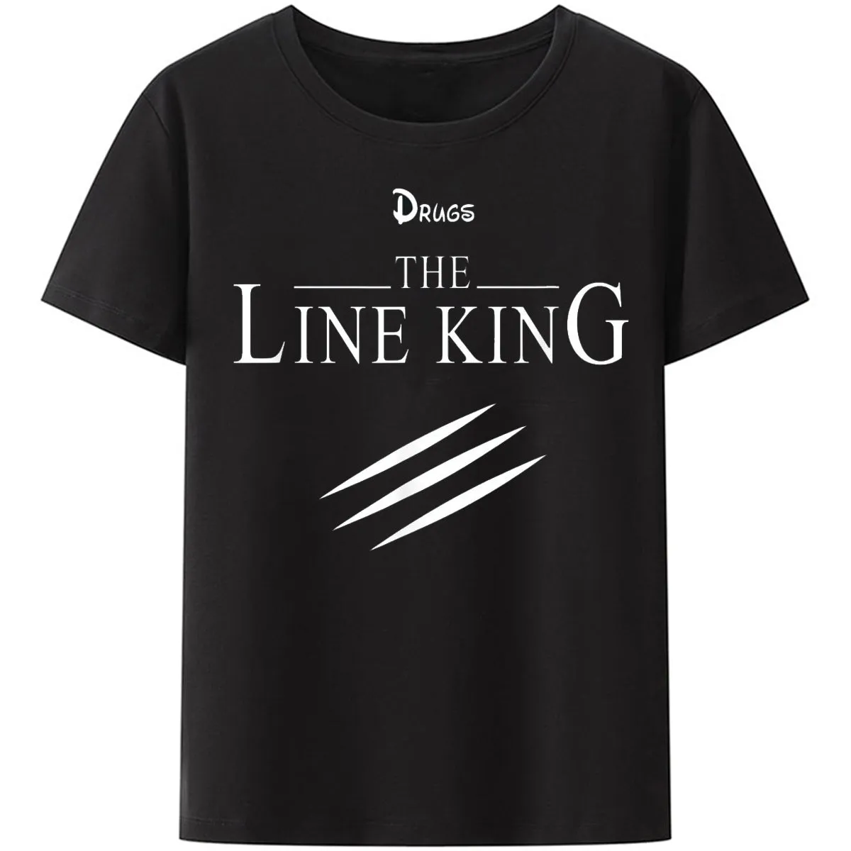 Christianartbag Funny T-Shirt, Christian Art Shirt, Funny Drugs The Line King Design Gift T-Shirt Faddish Birthday T Shirts Cotton Men's T Shirt Birthday