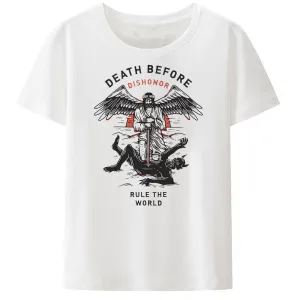 Christianartbag Funny T-Shirt, Death Before Dishonor Rule The World, Christ Wing Shirt, Christian humor, Funny religious shirts, Unisex T-shirt.