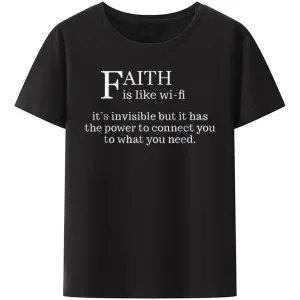 Christianartbag Funny T-Shirt, Faith Is Like Wi-Fi, Christian humor, Funny religious shirts, Unisex T-shirt.