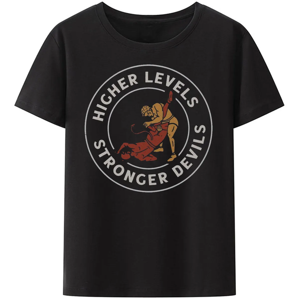 Christianartbag Funny T-Shirt, Higher Levels Stronger Devils, Christ Wing Shirt, Christian humor, Funny religious shirts, Unisex T-shirt.