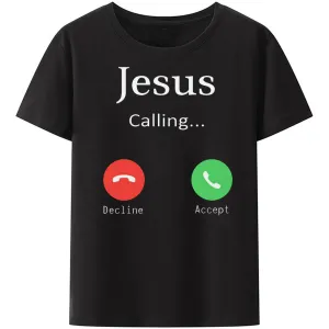 Christianartbag Funny T-Shirt, Jesus Is Calling, Christian humor, Funny religious shirts, Unisex T-shirt.