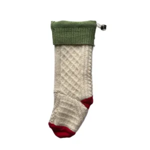 Christmas Stocking - Red, Green & Cream - 046