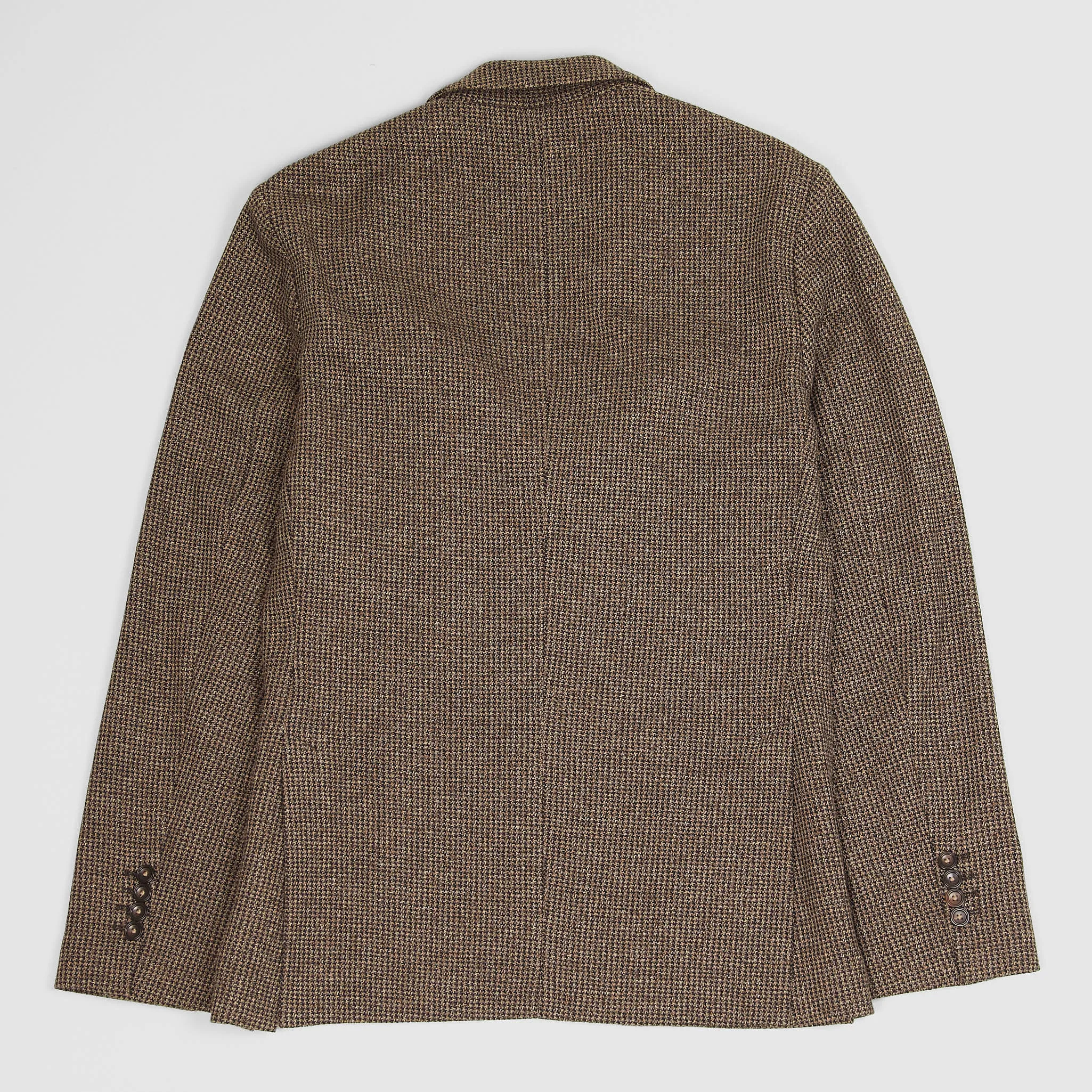 Circolo 1901 2-Button Brown Pied De Poule Cotton Wool Blend Blazer