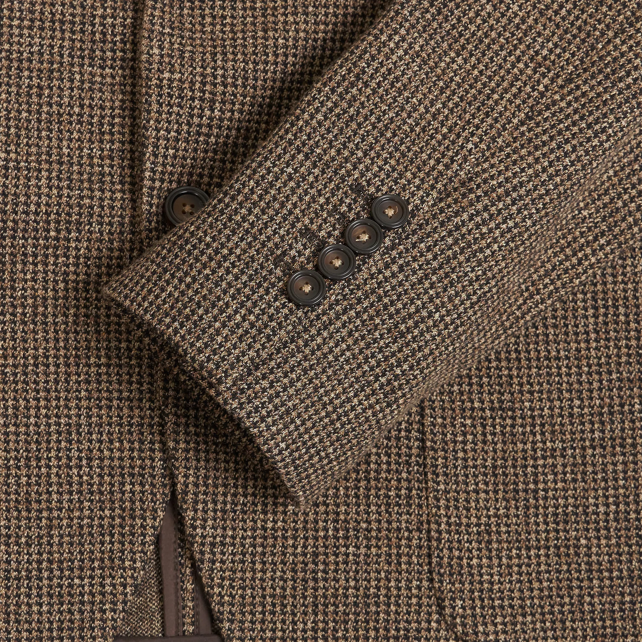 Circolo 1901 2-Button Brown Pied De Poule Cotton Wool Blend Blazer