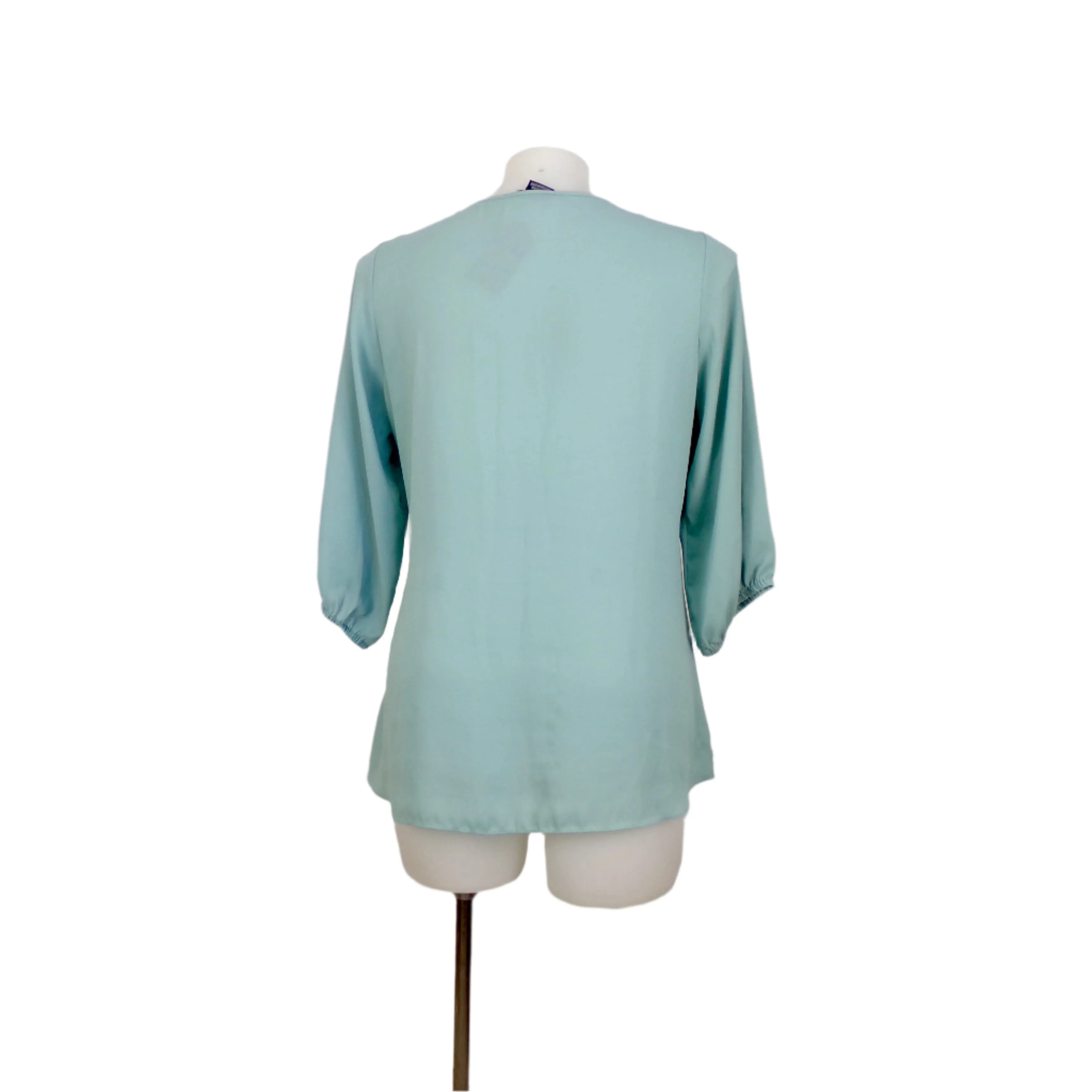City Chic Sage Half-Zip Blouse - Size 16