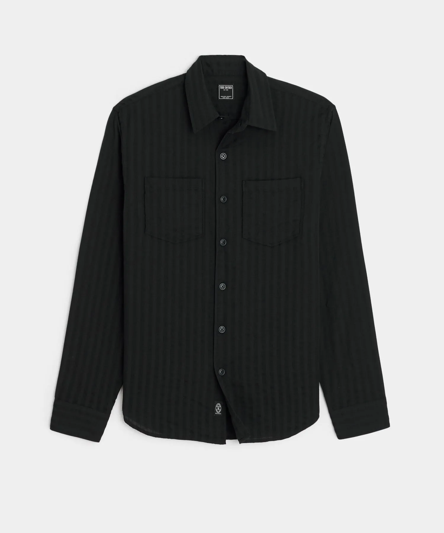 Classic Fit Jacquard Two-Pocket Point Collar Shirt