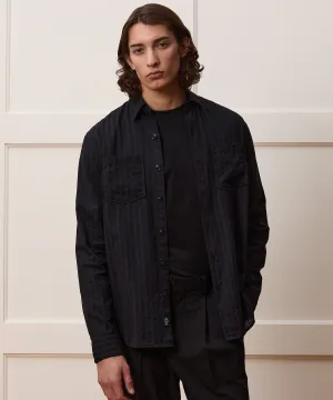 Classic Fit Jacquard Two-Pocket Point Collar Shirt