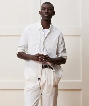 Classic Fit Jacquard Two-Pocket Point Collar Shirt