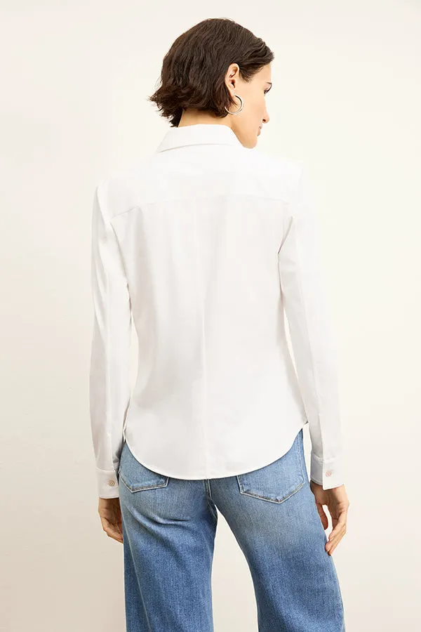 Clemens Shirt - Knit Poplin :: White