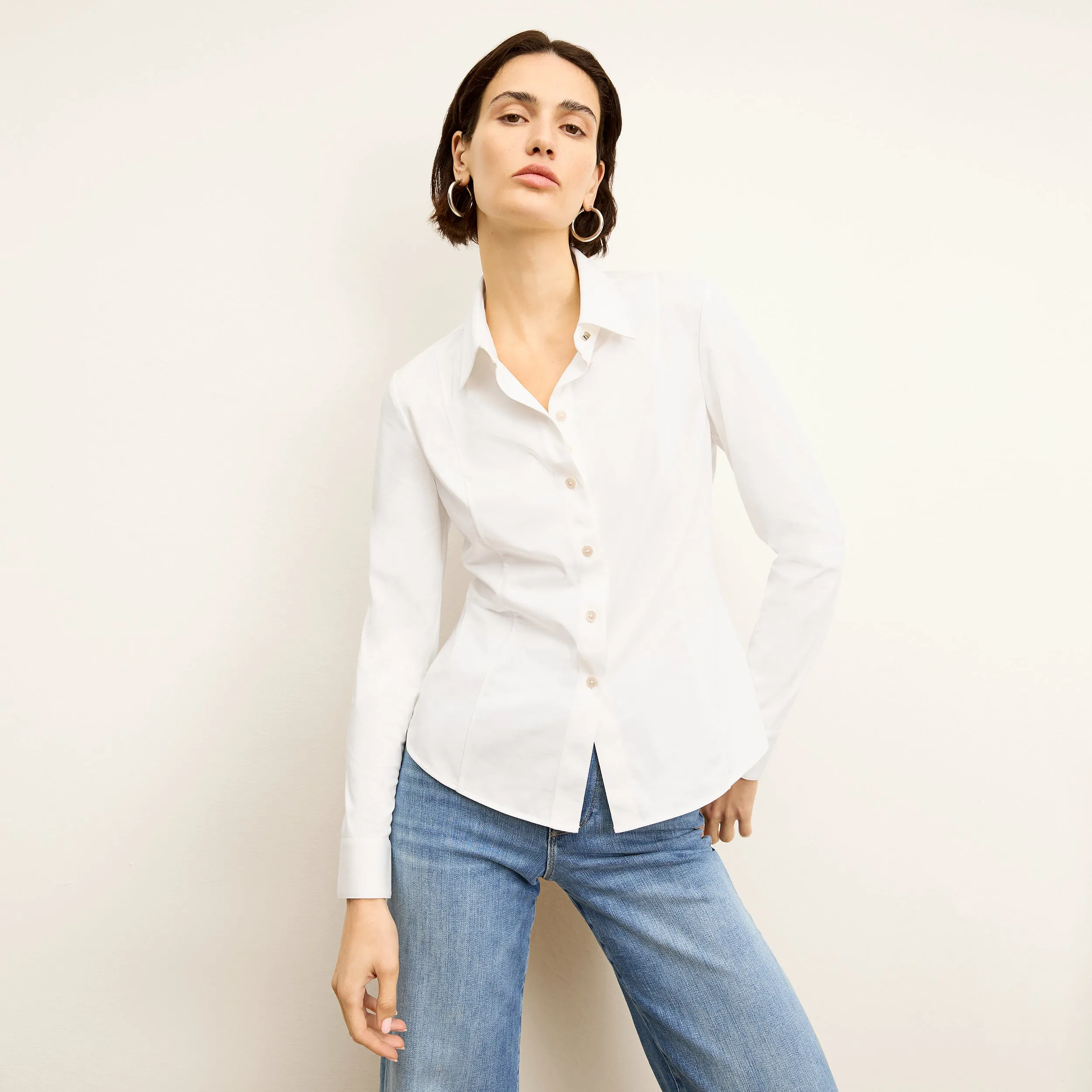 Clemens Shirt - Knit Poplin :: White