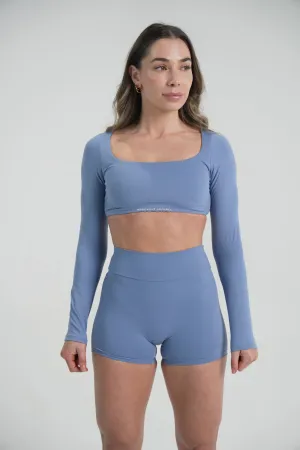 CLOUDED Long Sleeve Crop - Sky
