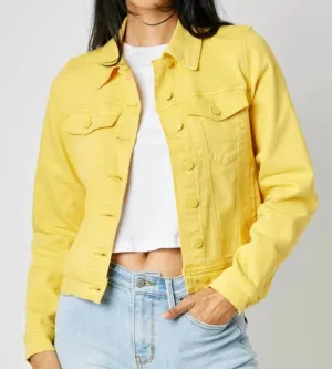 Colored Denim Jacket In Jackets Yellow