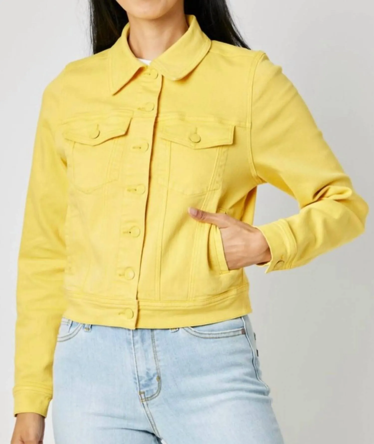Colored Denim Jacket In Jackets Yellow