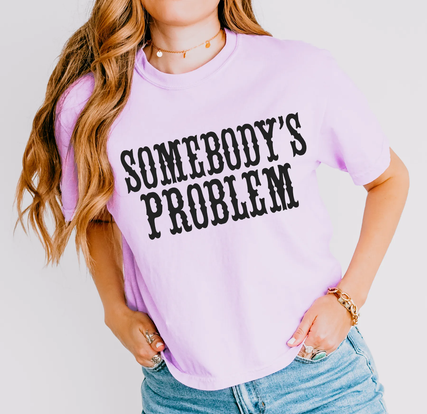 Comfort Colors Crop Somebody's Problem Shirt/ Country Western Music Shirt/ Nashville Shirt