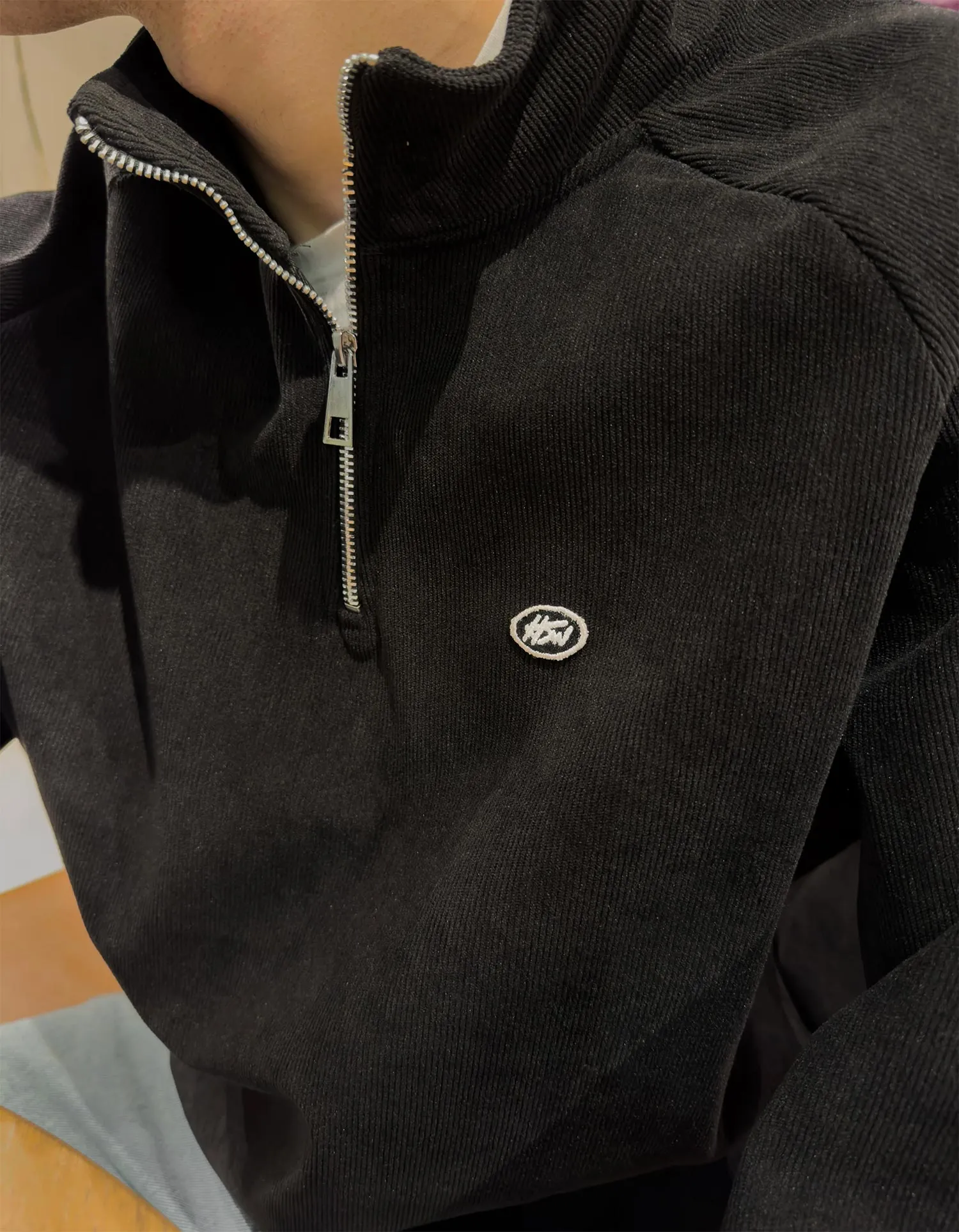 Corduroy Quarter-ZIP Pullover - Helio