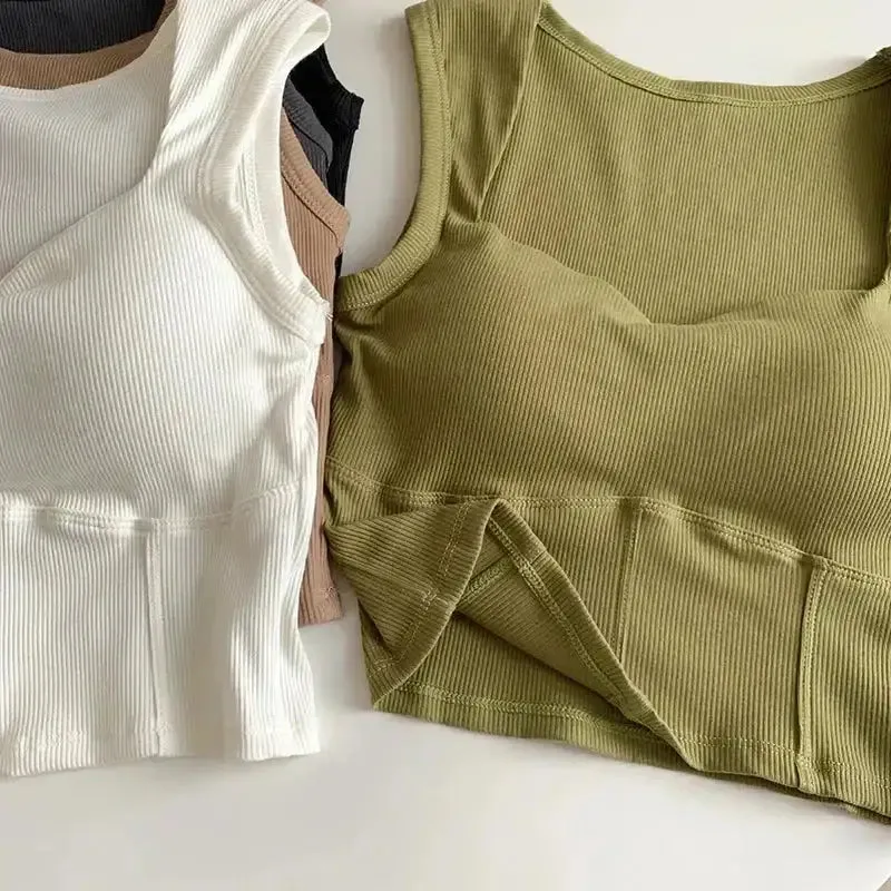 Corduroy Square Neck Crop Top for Chic Comfort and Style