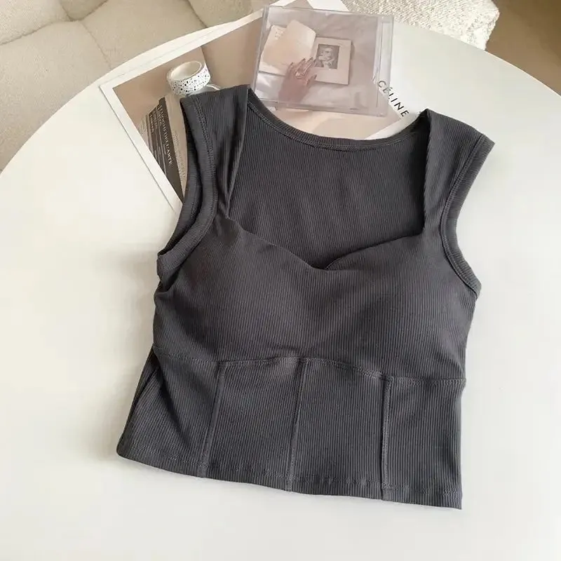 Corduroy Square Neck Crop Top for Chic Comfort and Style
