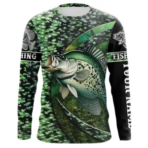 Crappie fishing Green Scales freshwater fish Custom UV protection long sleeves fishing shirt for men NPQ125