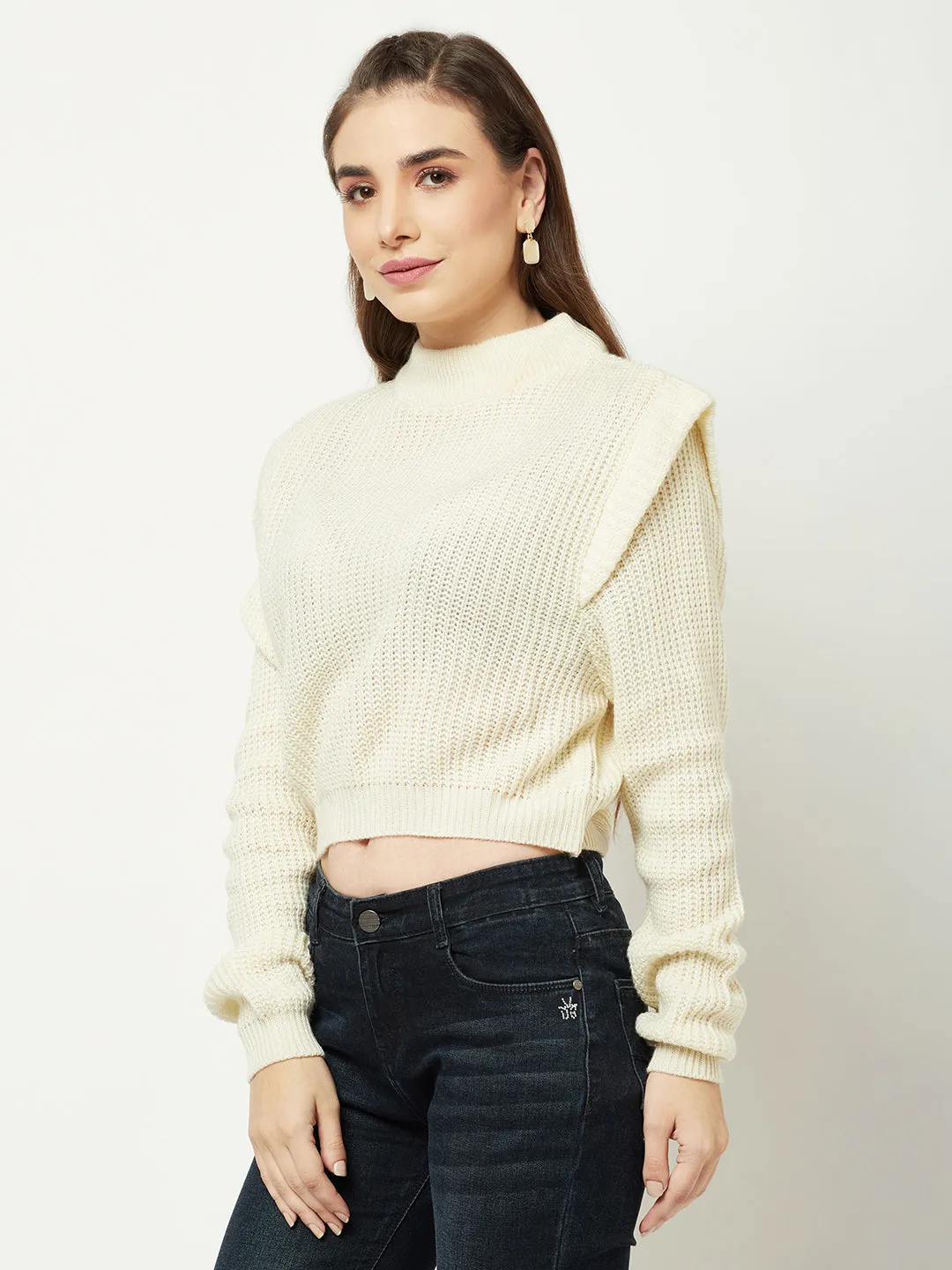 Cream Cropped Sweater