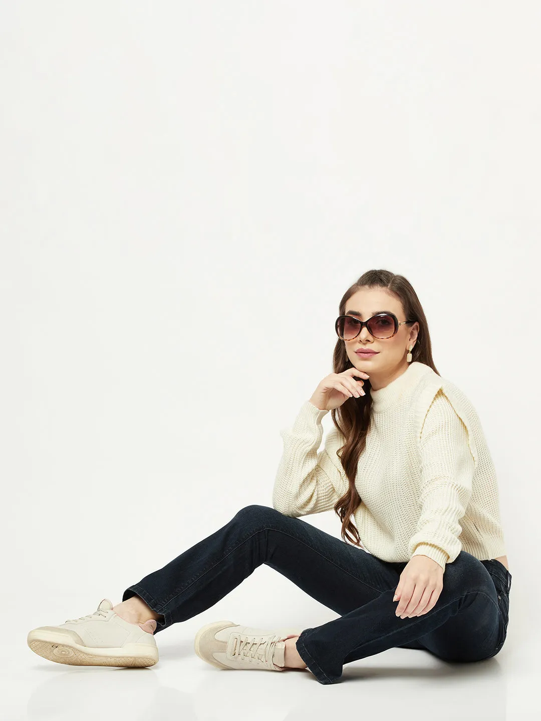 Cream Cropped Sweater