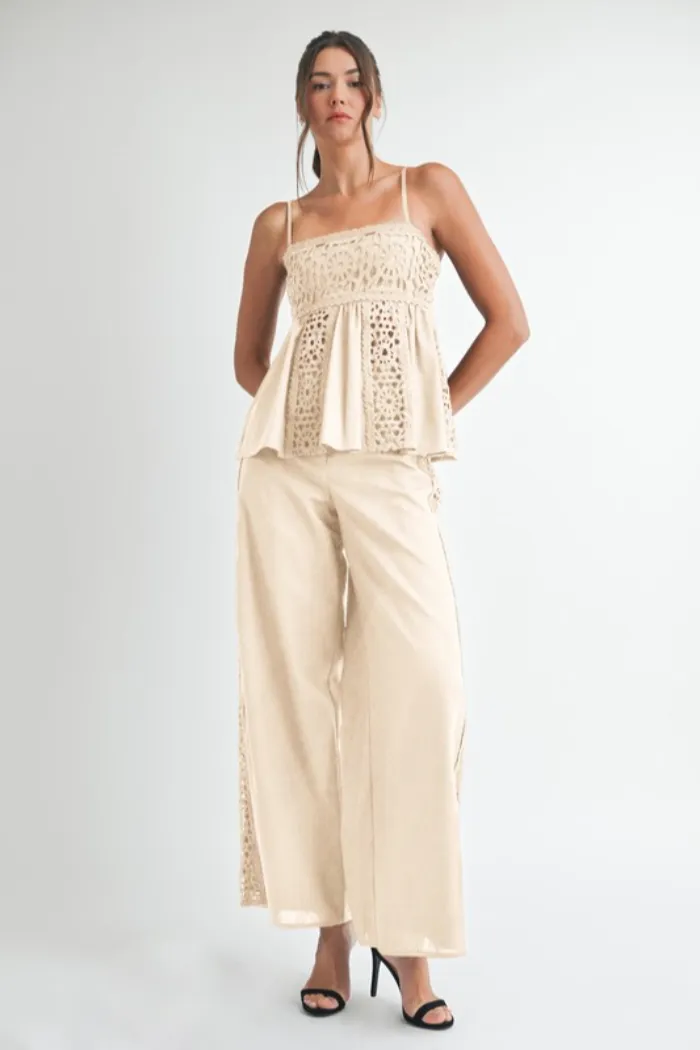 Crochet Detail Babydoll Top