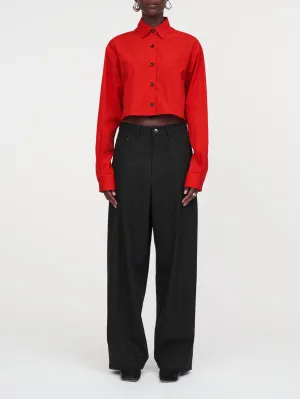 Crop Shirt in Red Apple