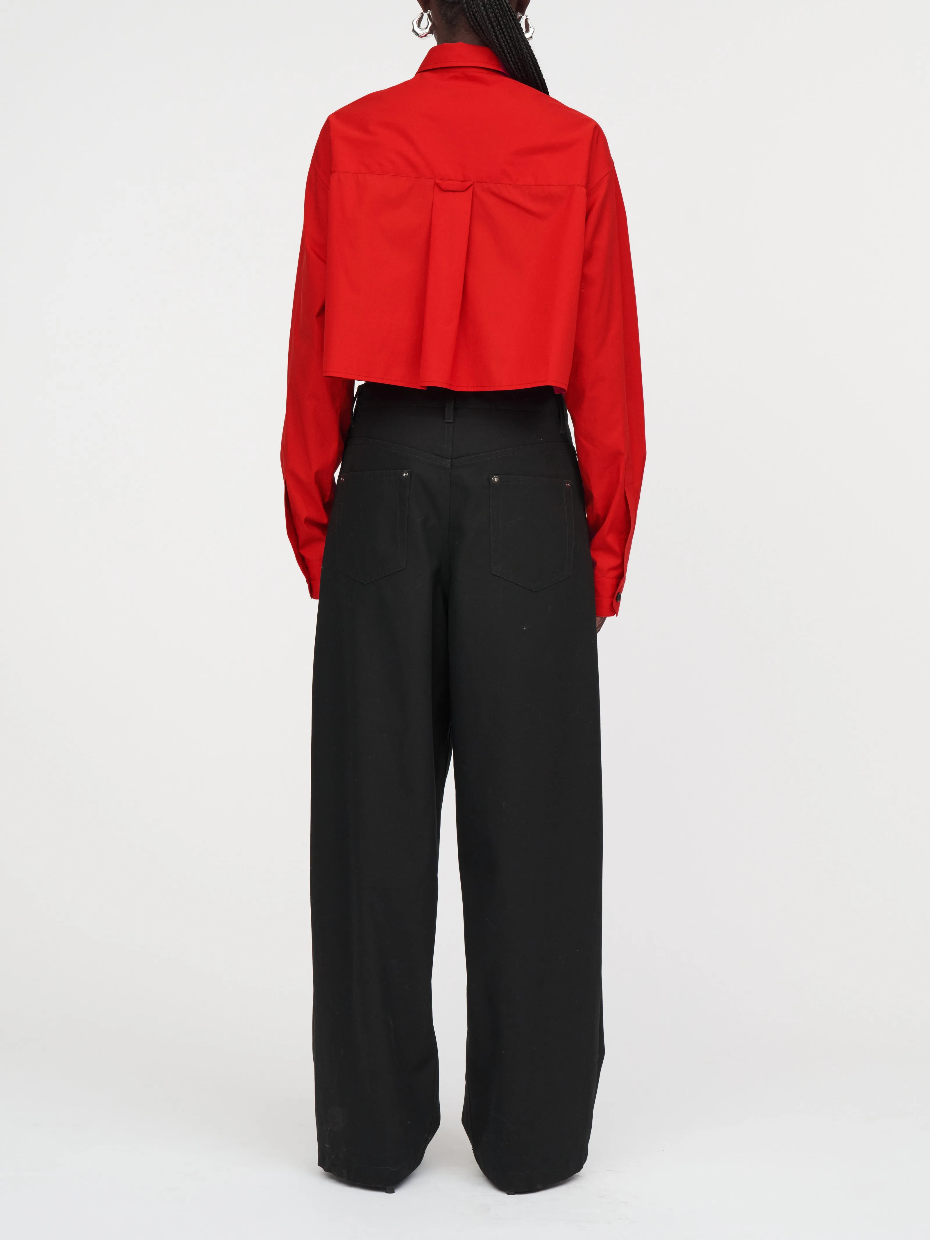 Crop Shirt in Red Apple