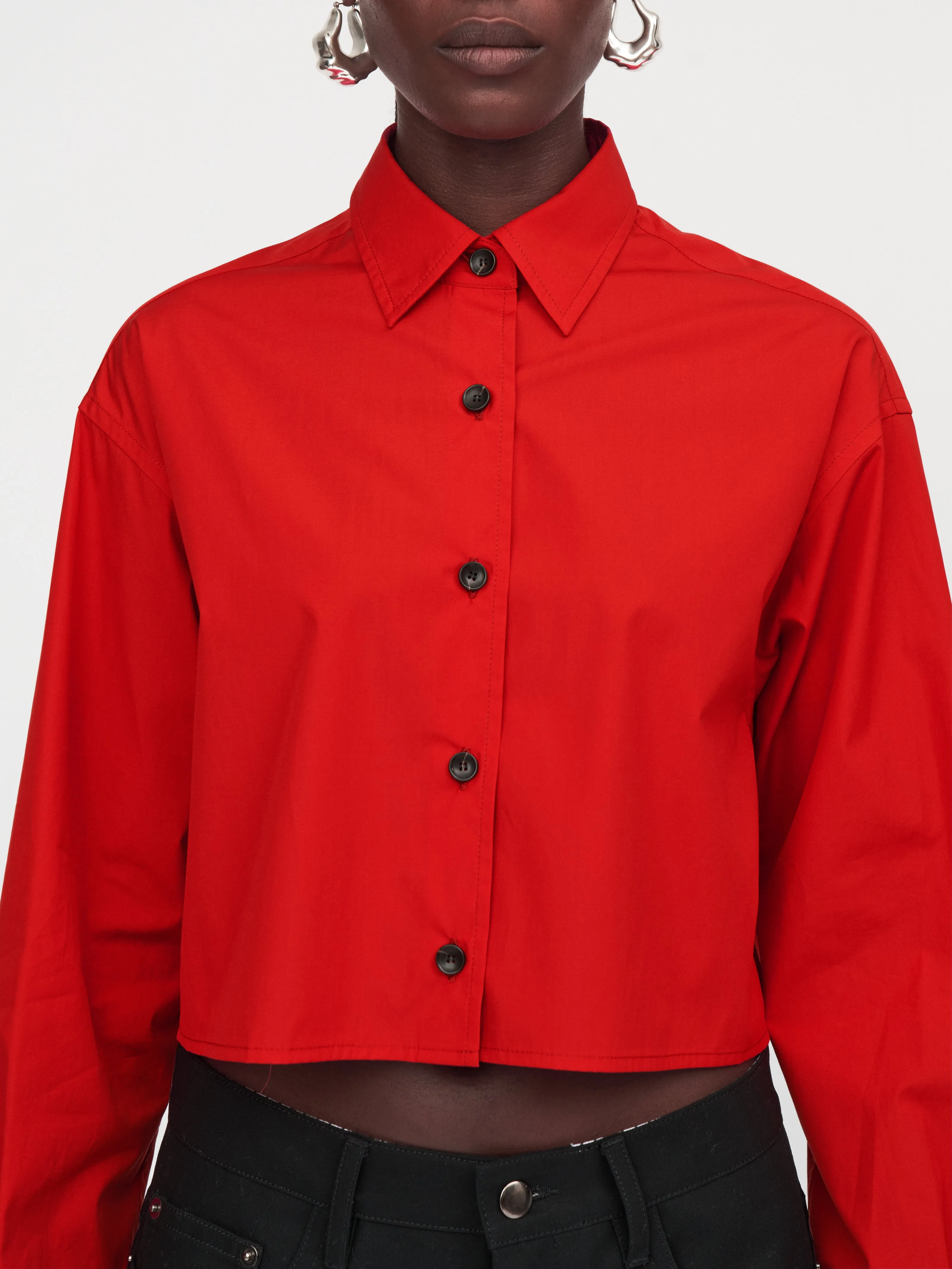 Crop Shirt in Red Apple