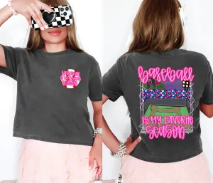 Cropped Comfort Colors Baseball Is My Favorite Season Tee/ Front Back Print