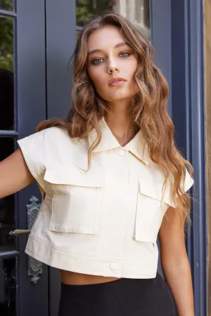 Cropped Cotton Twill Shirt