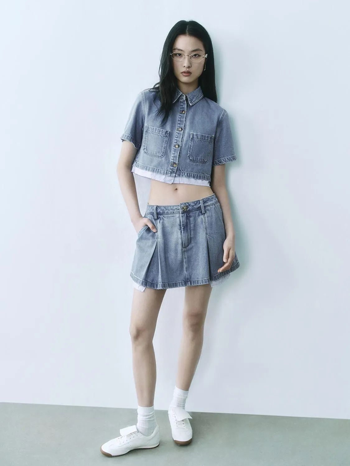 Cropped Denim Shirts