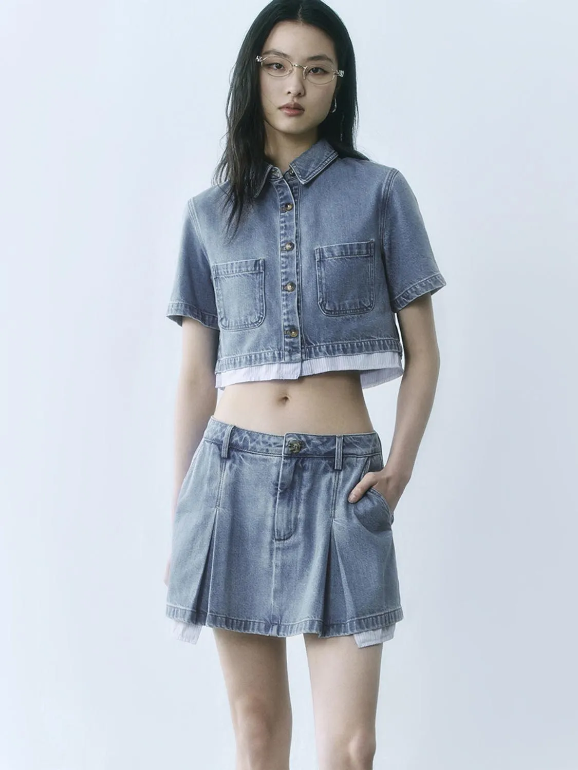 Cropped Denim Shirts