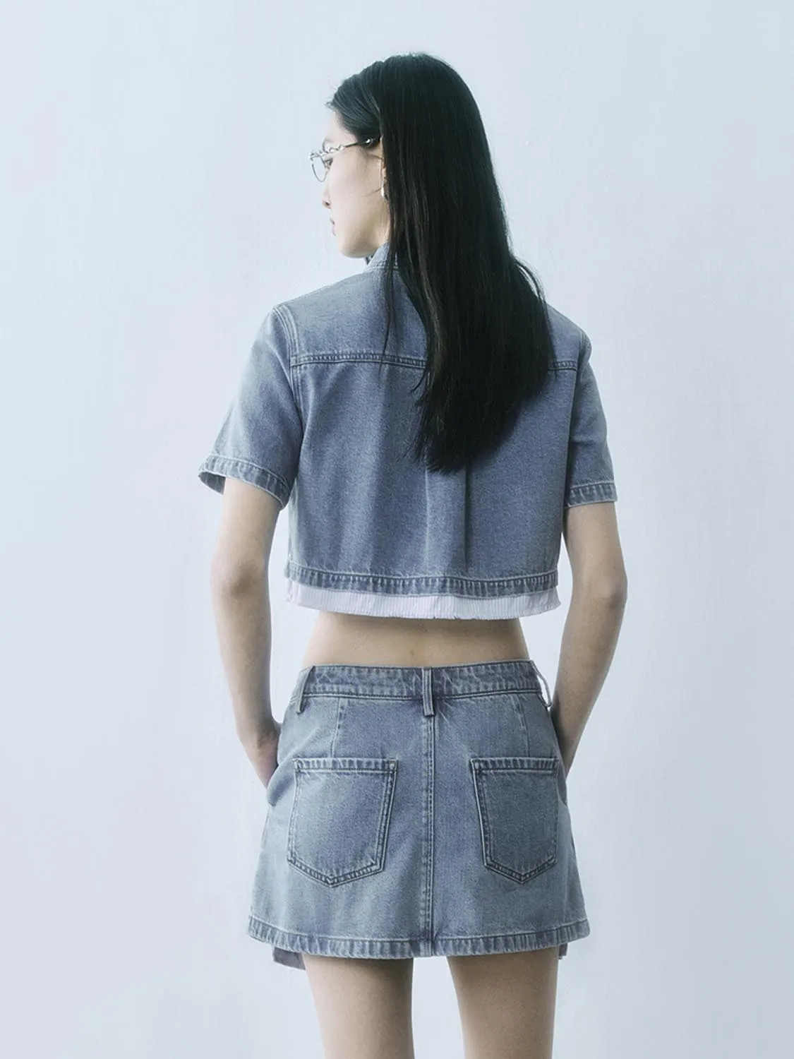 Cropped Denim Shirts