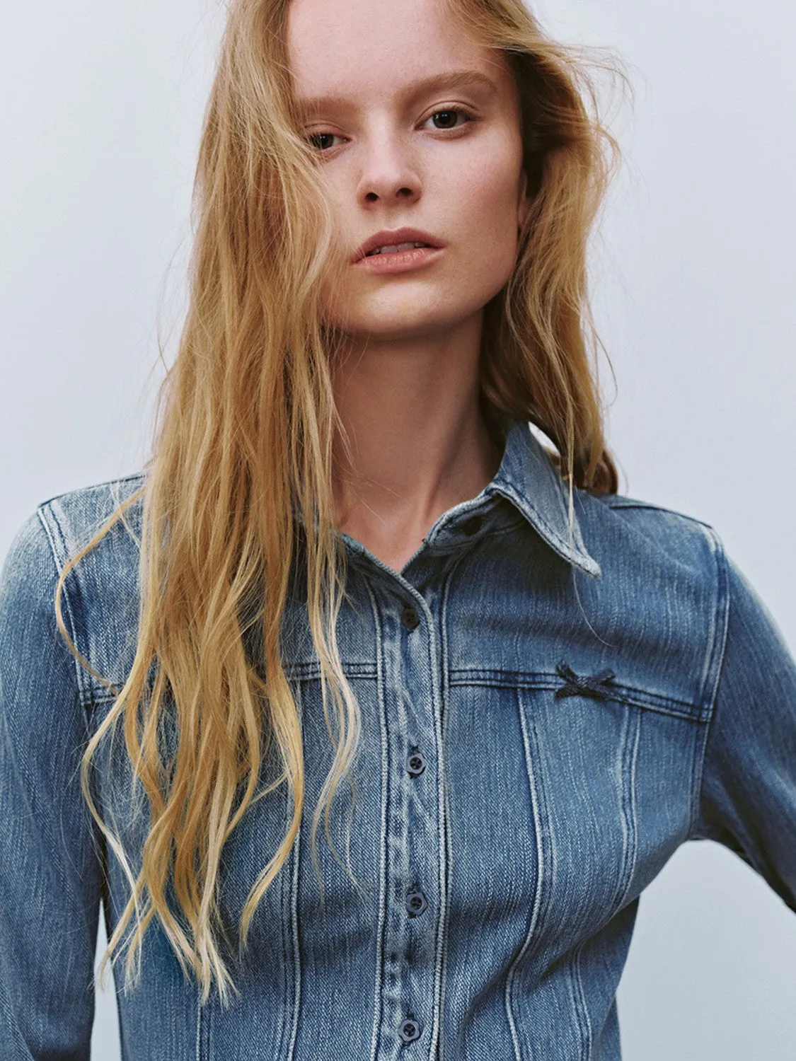 Cropped Denim Shirts