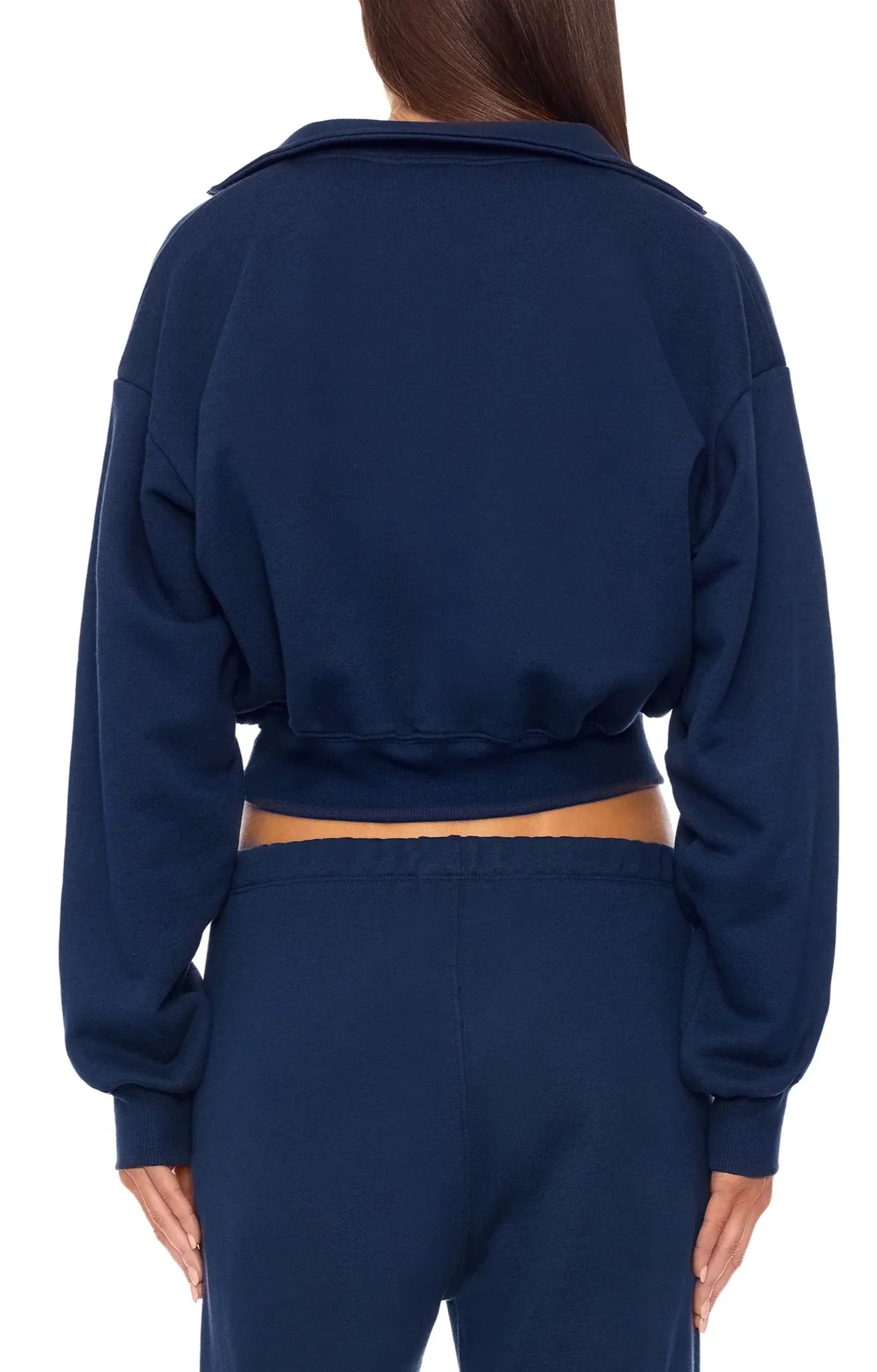 Cropped Half-Zip Sweatshirt